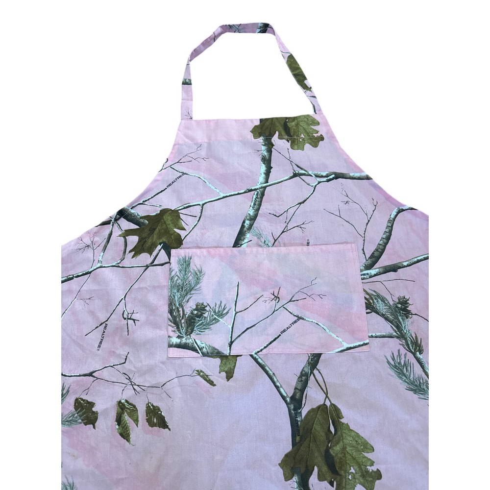 Realtree Pink Camouflage Apron Front Pocket Woods Branch Print Camo Kitchen